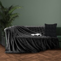 Ριχτάρι Τριθέσιου Throws Nola 01 Dark Grey + 1 Διακοσμητική Μαξ/θήκη Makis Tselios (180x300+50x50) 2Τεμ