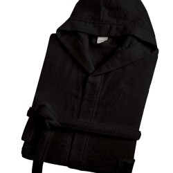 Μπουρνούζι Με Κουκούλα Helmi 03 Black 420Gsm Cotton Makis Tselios 1Τεμ