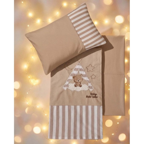 Σεντόνια Βρεφικά Κούνιας Σετ Bebe Bob Cotton Makis Tselios (120x170) 3Τεμ