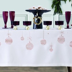 Τραπεζομάντηλο Χριστουγεννιάτικο Christmas Time Fest Με Κέντημα Makis Tselios (140x180) 1Τεμ