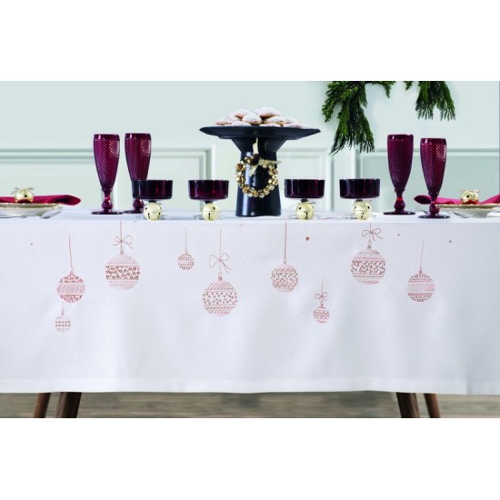 Τραπεζομάντηλο Χριστουγεννιάτικο Christmas Time Fest Με Κέντημα Makis Tselios (140x180) 1Τεμ