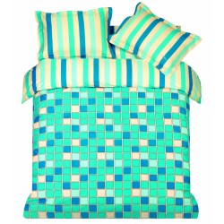 Παπλωματοθήκη Υπέρδιπλη Σετ Squares Blue Reactive Makis Tselios (220X240) 3Τεμ