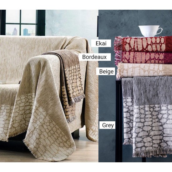 Ριχτάρι Διθέσιου Καναπέ Sentio Chinille Jacquard Cotton Makis Tselios (180x240) 1Τεμ