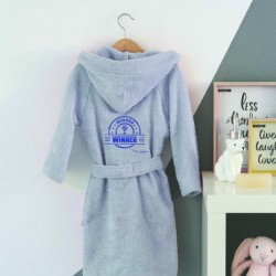 Μπουρνούζι Παιδικό Με Κουκούλα Winner Blue Cotton Makis Tselios 1Τεμ