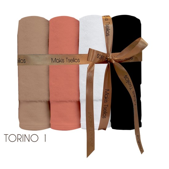 Πετσέτες Σετ Torino 01 Combed Cotton Makis Tselios 4Τεμ