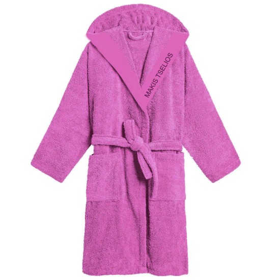 Μπουρνούζι Με Κουκούλα West 02 Pink Cotton Makis Tselios 1Τεμ