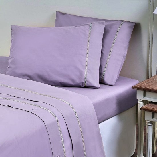 Πανωσέντονο Υπέρδιπλο Colori Lilac Cotton Sateen Versace 19.69 (240x280) 1τεμ