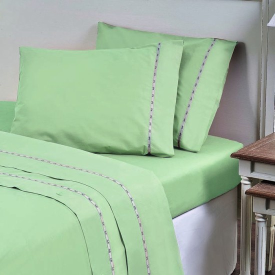 Πανωσέντονο Υπέρδιπλο Colori Pistachio Cotton Sateen Versace 19.69 (240x280) 1τεμ