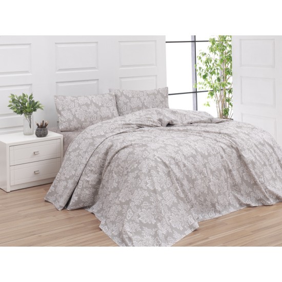 Σεντόνια Φανελένια Μονά Σετ Flannels 2542 Cotton Viopros (165x265) 3Τεμ