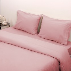 Παπλωματοθήκη Φανελένια Υπέρδιπλη Σετ Flannels Solid 3100 Pink Cotton Viopros (220x240) 4Τεμ