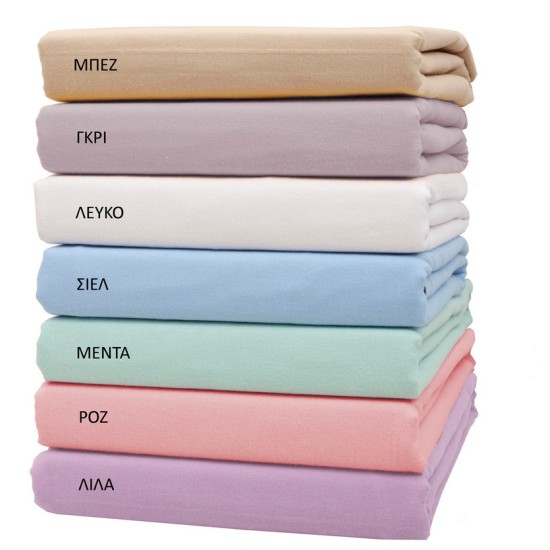 Σεντόνια Φανελένια Μονά Σετ Flannels Solid 3100 Mint Cotton Viopros (100x200+25 ) Με Λάστιχο 3Τεμ