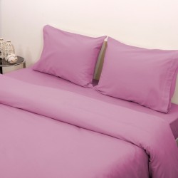 Παπλωματοθήκη Φανελένια Υπέρδιπλη Σετ Flannels Solid 3100 Lilac Cotton Viopros (220x240) 4Τεμ