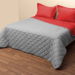Κουβερλί Μονό Δίχρωμο Grey-Red Micro Viopros (160x240) 1Τεμ