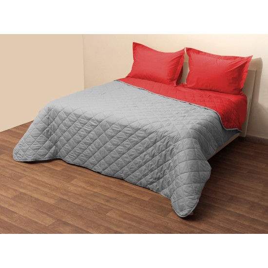 Κουβερλί Μονό Δίχρωμο Grey-Red Micro Viopros (160x240) 1Τεμ Κουβερλί Μονό Δίχρωμο Grey-Red Micro Viopros (160x240) 1Τεμ