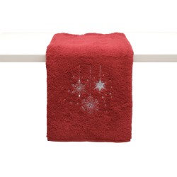 Πετσέτα Χριστουγεννιάτικη Με Κέντημα Christmas Time 2318 Red Cotton Viopros (50x90) 1Τεμ