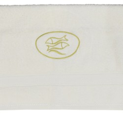 Πετσέτα Προσώπου Bath Ζώδια Ιχθύες Ecru Viopros (50x100) 1Τεμ