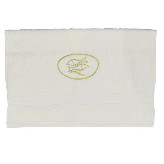 Πετσέτα Προσώπου Bath Ζώδια Ιχθύες Ecru Viopros (50x100) 1Τεμ