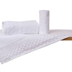 Πετσέτα Προσώπου Με Δαντέλα Νο3 White Cotton Viopros (50x100) 1Τεμ