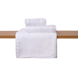 Πετσέτα Προσώπου Bath Δαντέλα Νο4 White Cotton Viopros (50x100) 1Τεμ