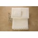 Πετσέτες Σετ Με Δαντέλα & Μπουρνούζια Νο3 Ecru Cotton Viopros 5Τεμ