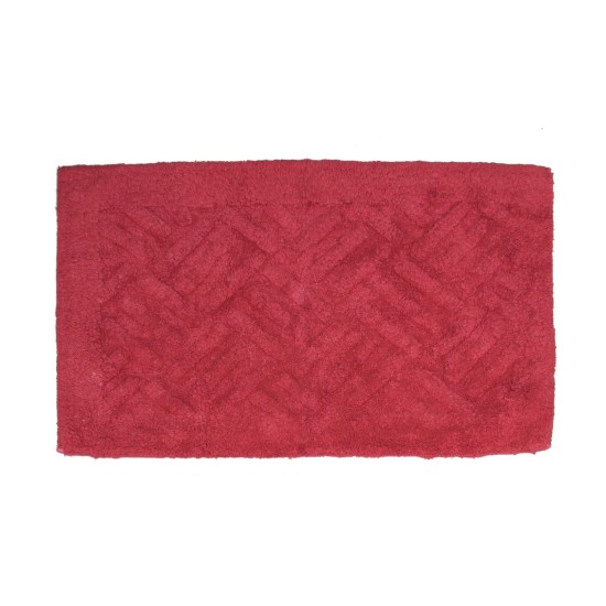 Πατάκι Μπάνιου Bath Άλφα Red Cotton Viopros (50x80) 1Τεμ