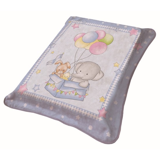 Κουβέρτα Βελουτέ Βρεφική Αγκαλιάς Bebe 1024 L.Blue Viopros (80x90) 1Τεμ