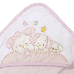 Κάπα Βρεφική Με Κέντημα Baby Bath Άλφι Pink Cotton Viopros (65x65) 1Τεμ