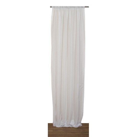 Κουρτίνα Με Τρέσα Curtains Κονφετί Πουά Grey Γάζα Viopros (140x270) 1Τεμ