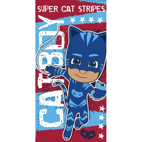 Πετσέτα Πσιδική Βελουτέ Kids Bath PJ Masks 28 Cotton Viopros (70x140) 1Τεμ