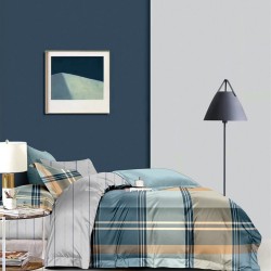 Πάπλωμα Υπέρδιπλο Σετ Έμμα Πετρόλ Satin Cotton Viopros (220x240) 3Τεμ