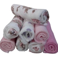 Πετσετάκια Σετ Bebe 191 Jersey Φροτέ Βελουτέ Cotton Viopros (23x23) 8Τεμ