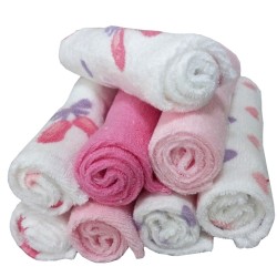 Πετσετάκια Σετ Bebe 193 Jersey Φροτέ Βελουτέ Cotton Viopros (23x23) 8Τεμ