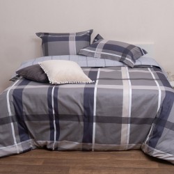 Παπλωματοθήκη Υπέρδιπλη Σετ Νιούτον Grey Satin Cotton Viopros (220x240) 3Τεμ