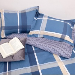 Παπλωματοθήκη Υπέρδιπλη Σετ Νιούτον Petrol Satin Cotton Viopros (220x240) 3Τεμ