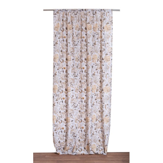 Κουρτίνα Με Τρέσα Curtains Ορτανσία Beige Viopros (140x270) 1Τεμ