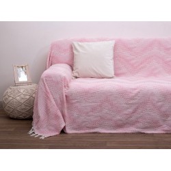 Ριχτάρι Πολυθρόνας Throws 3045 Pink Jacquard Cotton Viopros (175x175) 1Τεμ