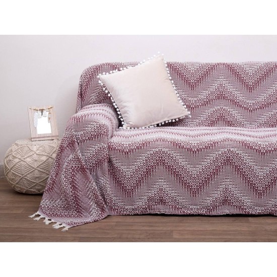 Ριχτάρι Διθέσιου Throws 3045 Bordeaux Jacquard Cotton Viopros (175x225) 1Τεμ