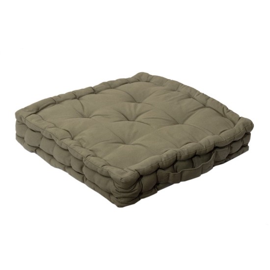 Μαξιλάρι Δαπέδου 581 24-Χακί Cotton Viopros (40x40x8) 1Τεμ