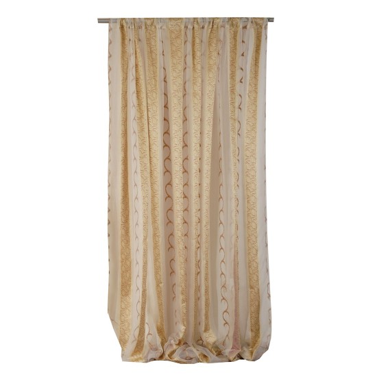 Κουρτίνα Με Τρέσα Curtains Στέφανο Εκάι Oργαντίνα Jacquard Viopros (140x270) 1Τεμ