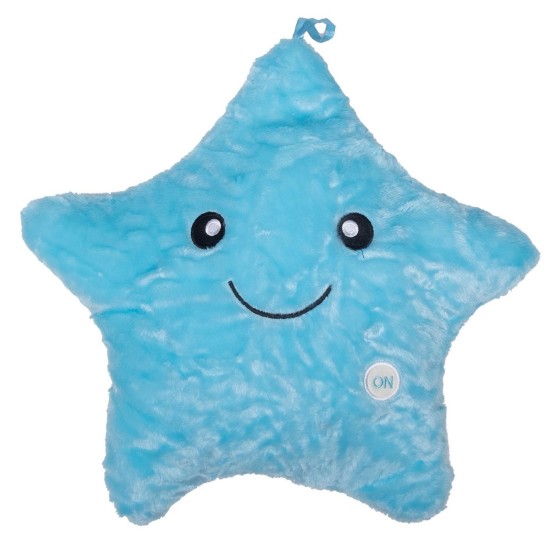 Μαξιλάρι Λούτρινο Διακοσμητικό Με Led Kids Decorations 650 L.Blue Viopros (35x35) 1Τεμ