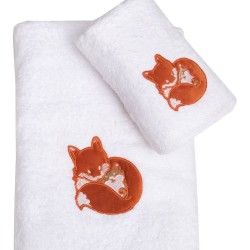 Πετσέτες Παιδικές Σετ Baby Φοξ Με Κέντημα Cotton Viopros 2Τεμ