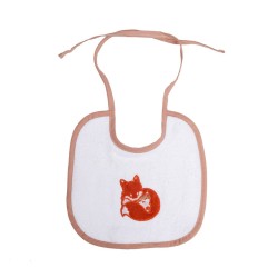 Σαλιάρα Βρεφική Πετσετέ Baby Φοξ Με Κέντημα Cotton Viopros (25x25) 1Τεμ