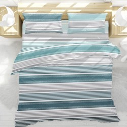 Κουβερλί Μονό Σετ Fresh Ντάλας Petrol Cotton Viopros (160x240) 2Τεμ