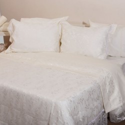 Σεντόνια Νυφικά Φάσα Με Τούλι Ανάγλυφο. Υπέρδιπλα Σετ Wedding Time 1017 Ecru Cotton Viopros (240x260) 4Τεμ