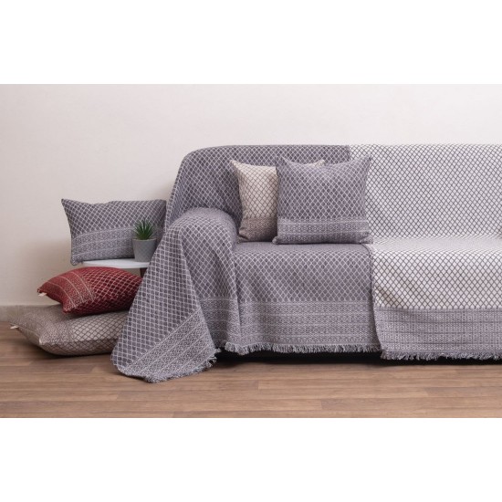 Ριχτάρι Πολυθρόνας Chenille 2211 Grey Jacquard Viopros (180x180) 1Τεμ