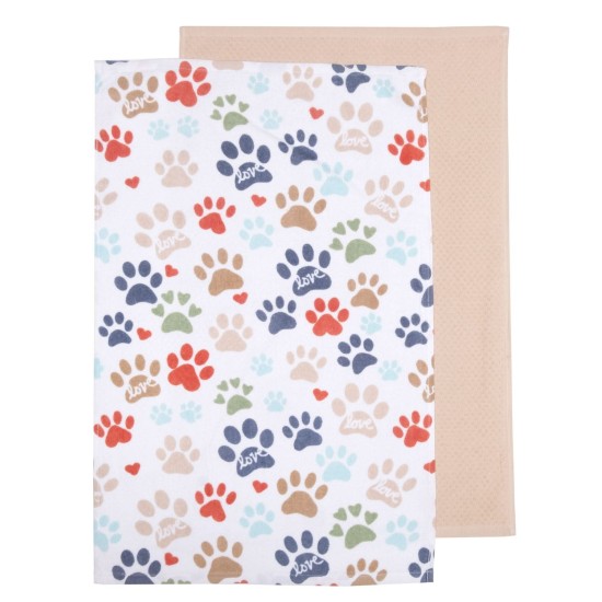 Ποτηρόπανα Σετ Kitchen 61 Beige Cotton Viopros (40x60) 2Τεμ