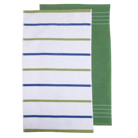 Ποτηρόπανα Σετ Kitchen 361 Blue Cotton Viopros (40x60) 2Τεμ