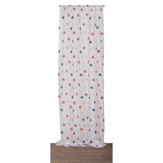 Κουρτίνα Παιδική Με Τρέσα Curtains Φράνκι Blue Γάζα Viopros (280x270) 1Τεμ