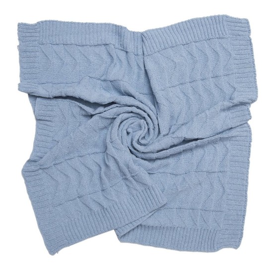 Κουβέρτα Πλεκτή Αγκαλιάς Nolan L.Blue Cotton Viopros (70x90) 1Τεμ