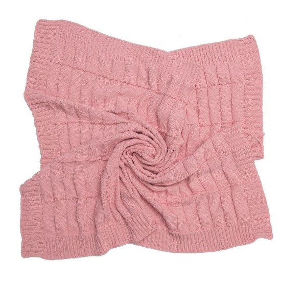 Κουβέρτα Πλεκτή Αγκαλιάς Nolan Pink Cotton Viopros (70x90) 1Τεμ